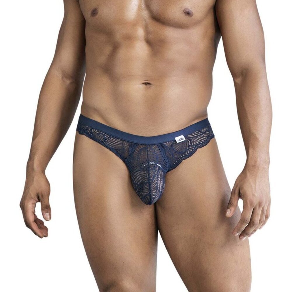 Candyman 99868 Lace Brief Thong NAVY